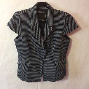 The Limited Striped Jacket Blazer Sz L Cap Sleeve